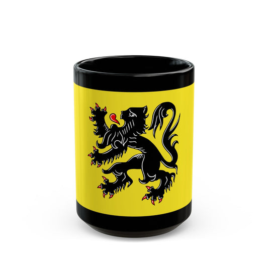 Flag of Flanders the Flemish Community and the Flemish Region Belgium - Black Coffee Mug-15oz-The Sticker Space