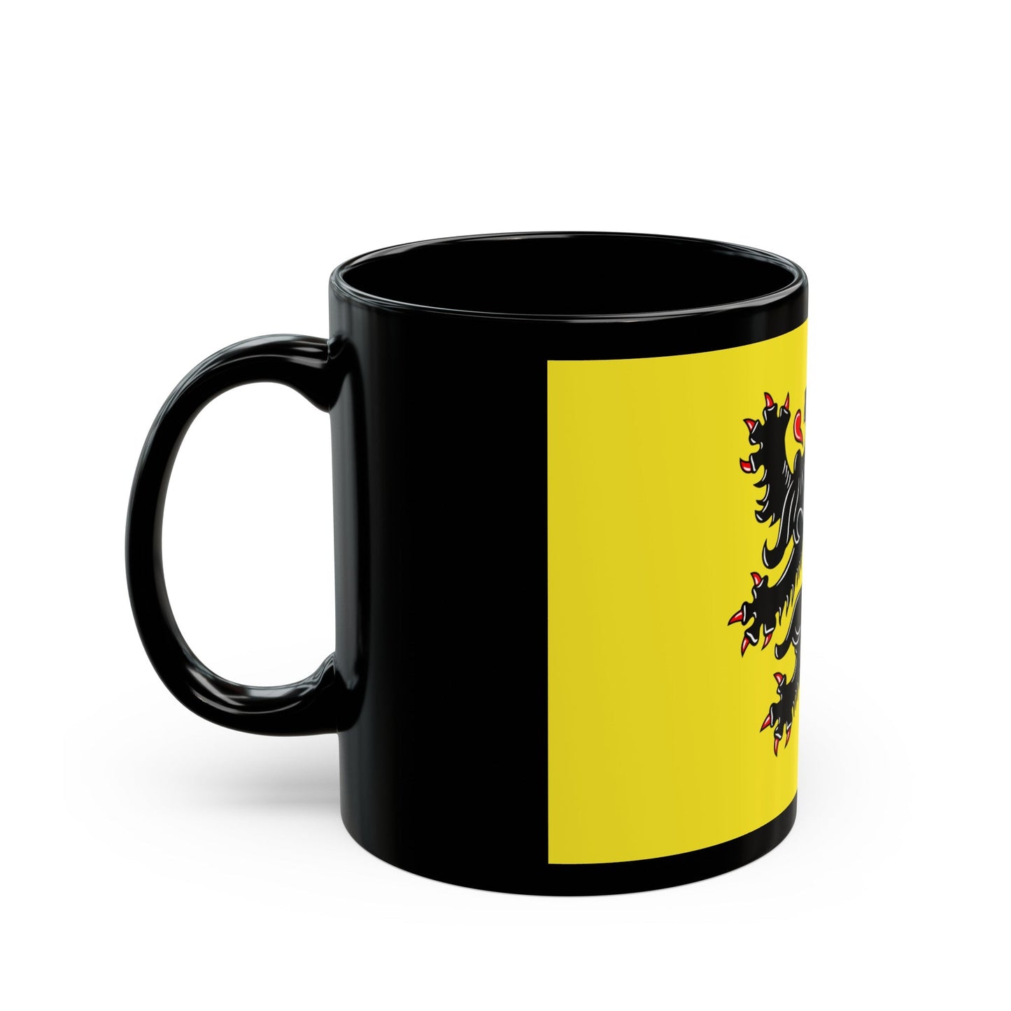 Flag of Flanders the Flemish Community and the Flemish Region Belgium - Black Coffee Mug-The Sticker Space