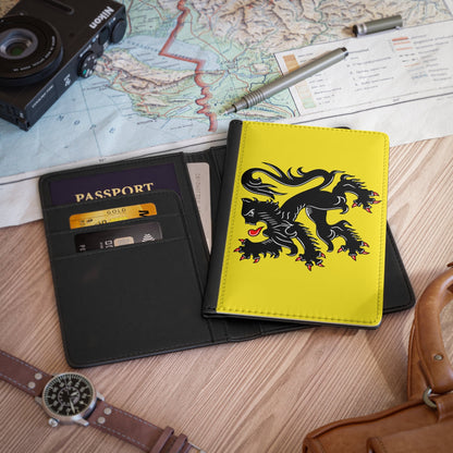 Flag of Flanders the Flemish Community and the Flemish Region Belgium - Passport Holder-3.9" x 5.8"-The Sticker Space