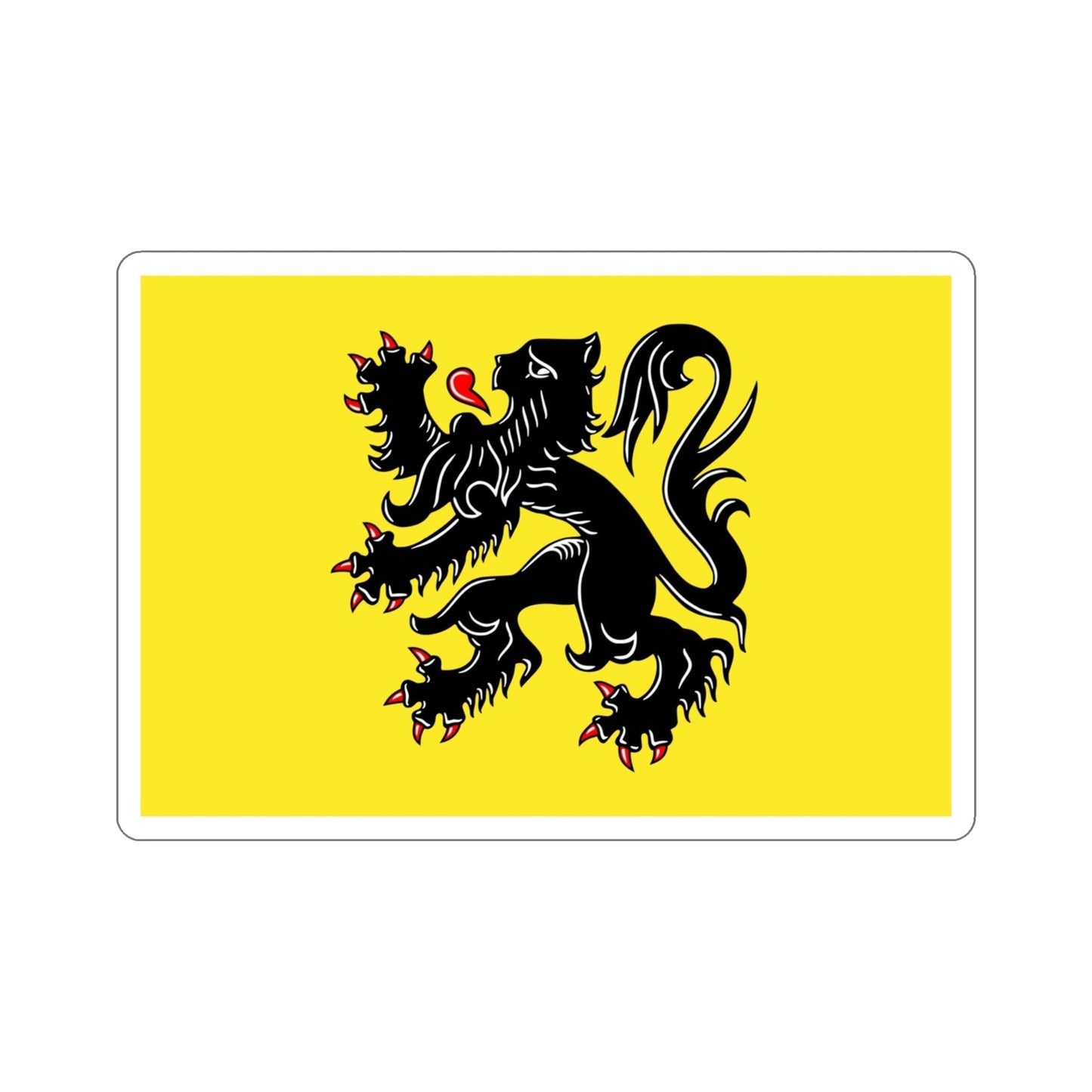 Flag of Flanders the Flemish Community and the Flemish Region Belgium STICKER Vinyl Die-Cut Decal-4 Inch-The Sticker Space