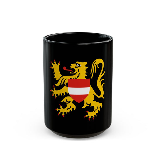 Flag of Flemish Brabant Belgium - Black Coffee Mug-15oz-The Sticker Space