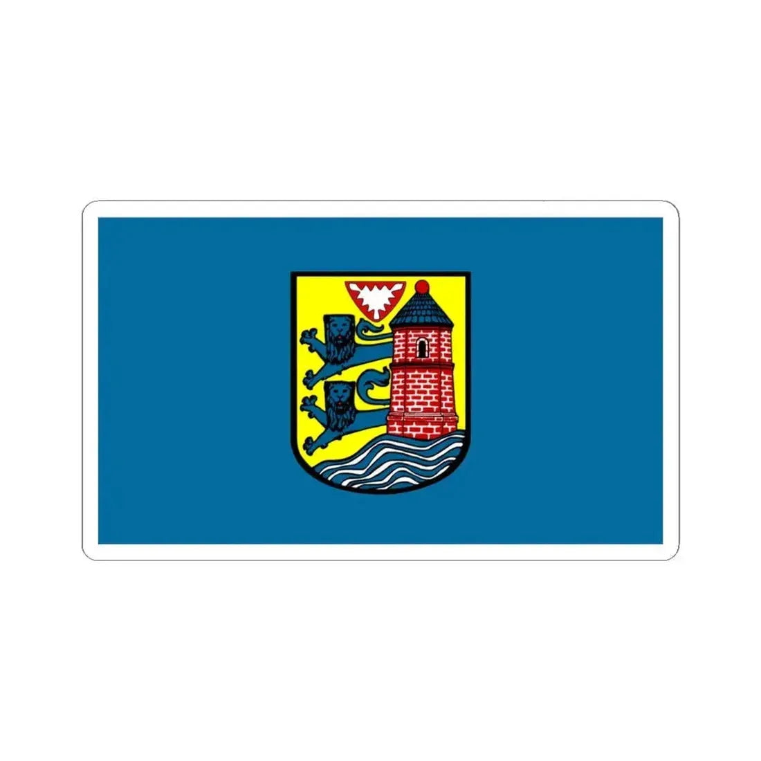 Flag of Flensburg Germany - STICKER Vinyl Kiss-Cut Decal 4 Inch White - The Sticker Space