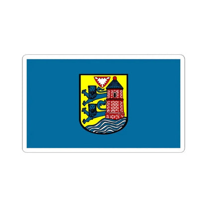 Flag of Flensburg Germany - STICKER Vinyl Kiss-Cut Decal 4 Inch White - The Sticker Space