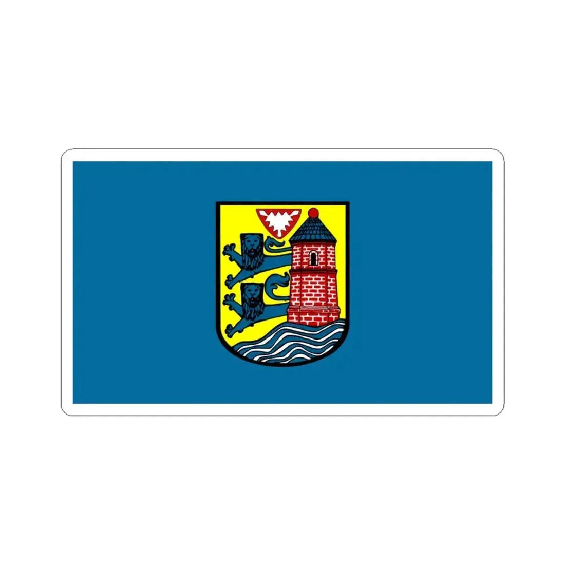 Flag of Flensburg Germany - STICKER Vinyl Kiss-Cut Decal 6 Inch White - The Sticker Space