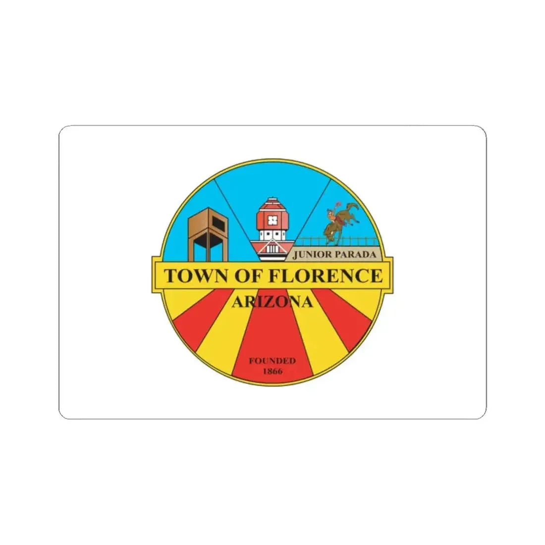 Flag of Florence Arizona (United States) STICKER Vinyl Kiss-Cut Decal 2 Inch White - The Sticker Space