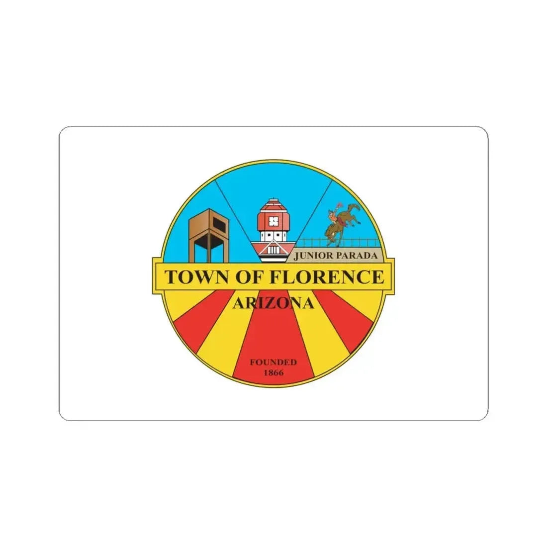 Flag of Florence Arizona (United States) STICKER Vinyl Kiss-Cut Decal 4 Inch White - The Sticker Space