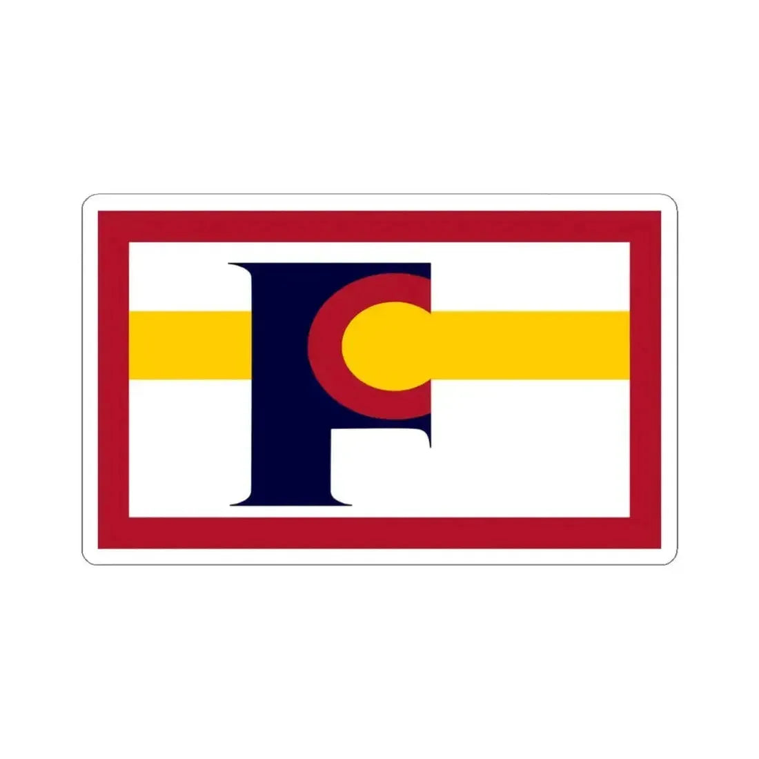 Flag of Florence Colorado (United States) STICKER Vinyl Kiss-Cut Decal 4 Inch White - The Sticker Space
