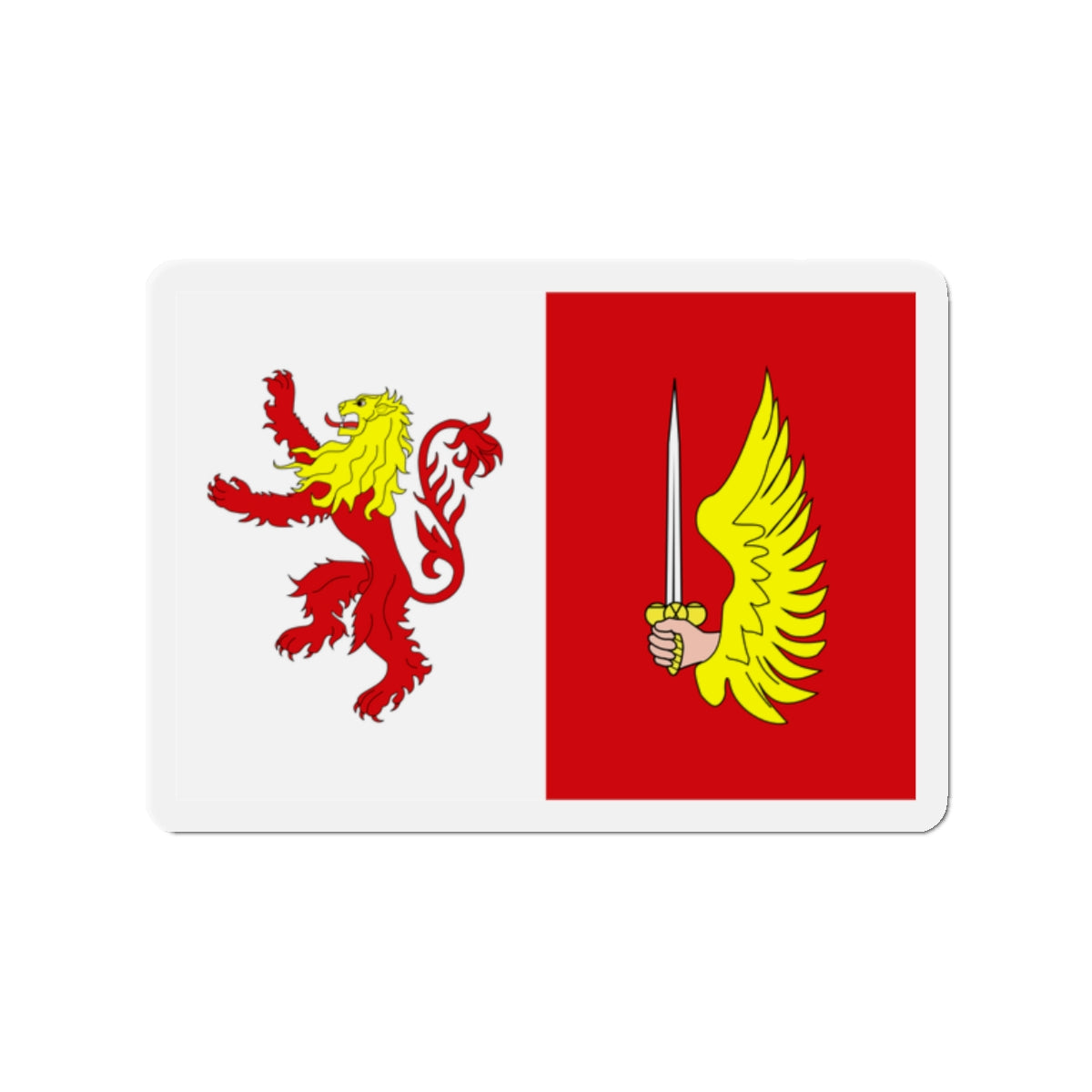 Flag of Floriana 1993 to 2006 Malta - Die-Cut Magnet-2" x 2"-The Sticker Space