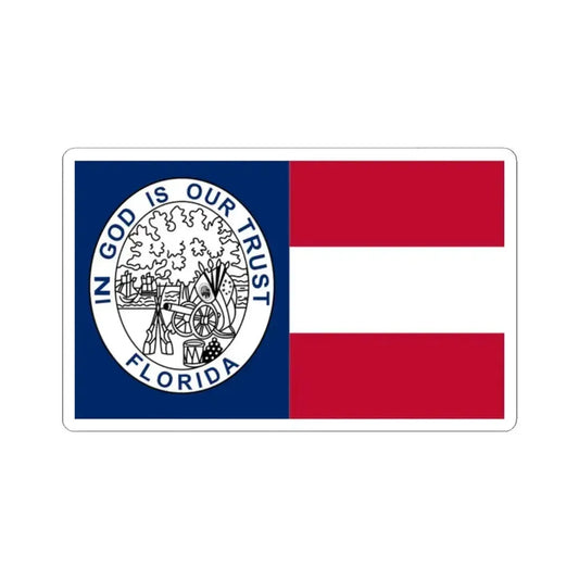 Flag of Florida 1861-1865 (United States) STICKER Vinyl Kiss-Cut Decal 2 Inch White - The Sticker Space