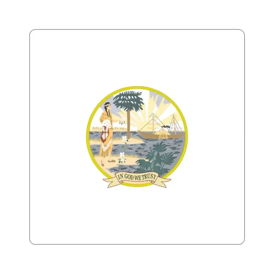Flag of Florida 1868-1900 (United States) STICKER Vinyl Kiss-Cut Decal 2 Inch White - The Sticker Space