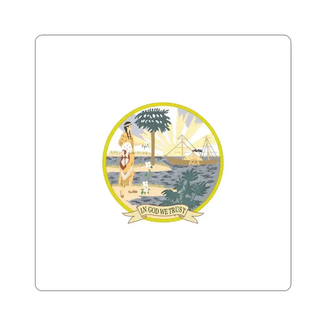 Flag of Florida 1868-1900 (United States) STICKER Vinyl Kiss-Cut Decal 4 Inch White - The Sticker Space