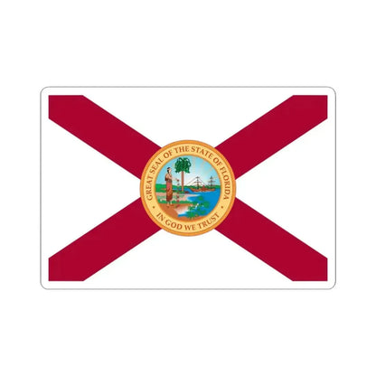 Flag of Florida 1900-1985 (United States) STICKER Vinyl Kiss-Cut Decal 3 Inch White - The Sticker Space