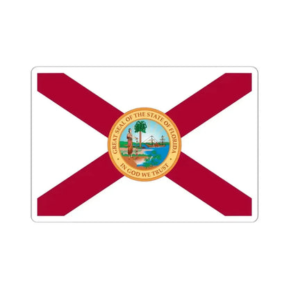 Flag of Florida 1900-1985 (United States) STICKER Vinyl Kiss-Cut Decal 6 Inch White - The Sticker Space