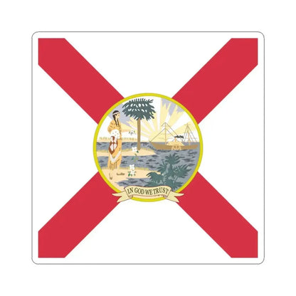 Flag of Florida 1900 (United States) STICKER Vinyl Kiss-Cut Decal 3 Inch White - The Sticker Space