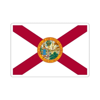 Flag of Florida 3-2 (United States) STICKER Vinyl Kiss-Cut Decal 3 Inch White - The Sticker Space
