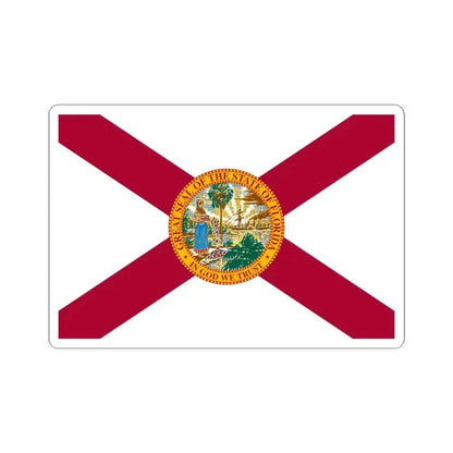 Flag of Florida 3-2 (United States) STICKER Vinyl Kiss-Cut Decal 4 Inch White - The Sticker Space
