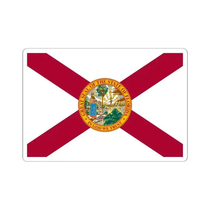Flag of Florida 3-2 (United States) STICKER Vinyl Kiss-Cut Decal 6 Inch White - The Sticker Space