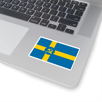 Flag of Folkhemmet (Sweden) STICKER Vinyl Kiss-Cut Decal - The Sticker Space
