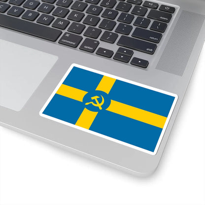 Flag of Folkhemmet (Sweden) STICKER Vinyl Kiss-Cut Decal - The Sticker Space