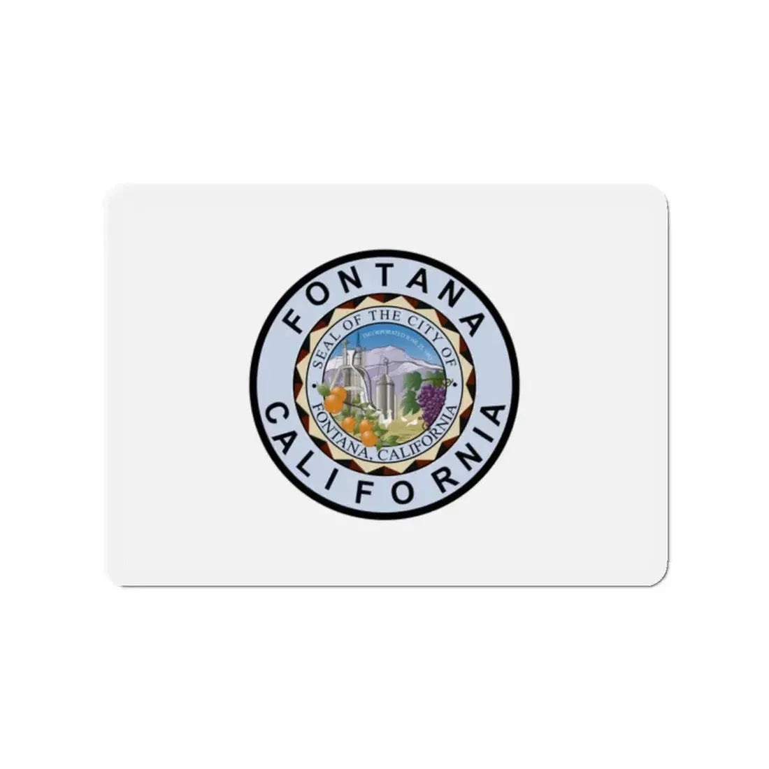 Flag of Fontana California - Refrigerator Magnet 2 Inch - The Sticker Space