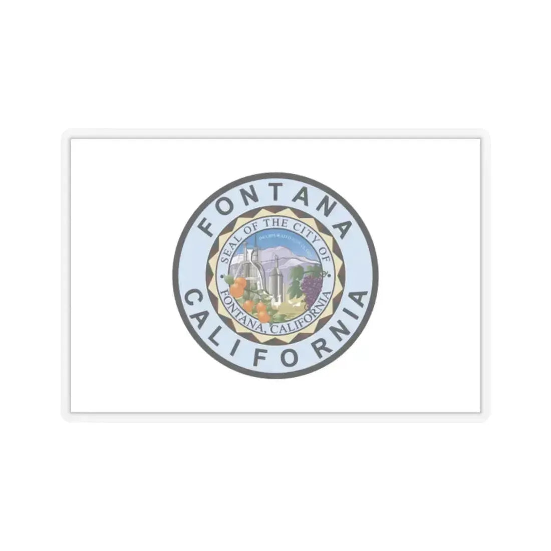 Flag of Fontana, California - STICKER Vinyl Kiss-Cut Decal 2 Inch Transparent - The Sticker Space
