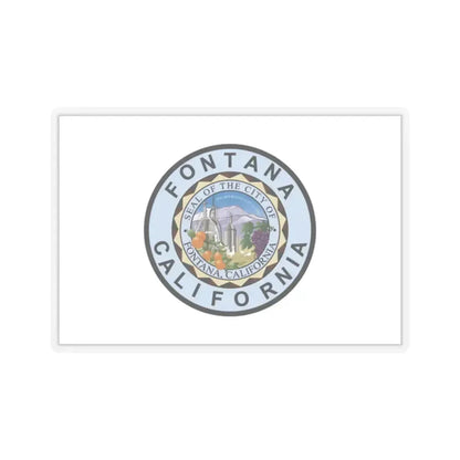 Flag of Fontana, California - STICKER Vinyl Kiss-Cut Decal 2 Inch Transparent - The Sticker Space