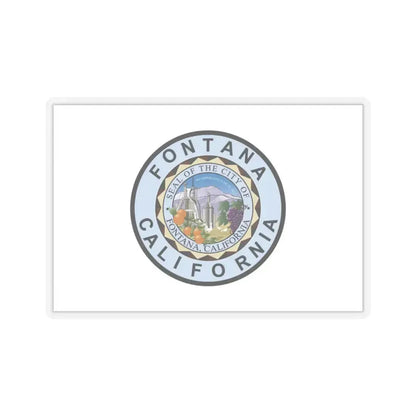 Flag of Fontana, California - STICKER Vinyl Kiss-Cut Decal 4 Inch Transparent - The Sticker Space