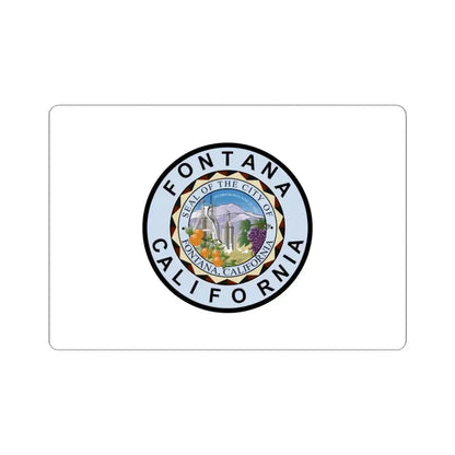 Flag of Fontana, California - STICKER Vinyl Kiss-Cut Decal 4 Inch White - The Sticker Space