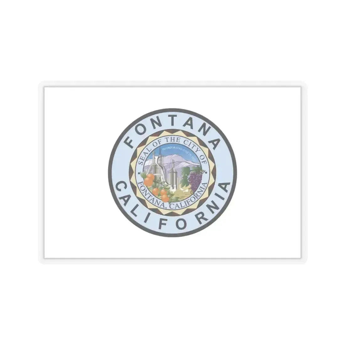 Flag of Fontana, California - STICKER Vinyl Kiss-Cut Decal 6 Inch Transparent - The Sticker Space