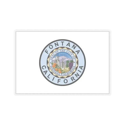 Flag of Fontana, California - STICKER Vinyl Kiss-Cut Decal 6 Inch Transparent - The Sticker Space