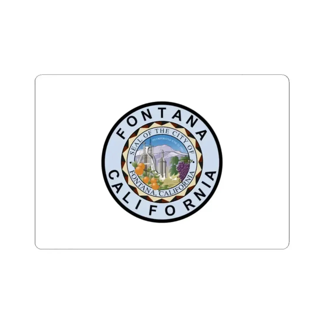 Flag of Fontana California (United States) STICKER Vinyl Kiss-Cut Decal 2 Inch White - The Sticker Space