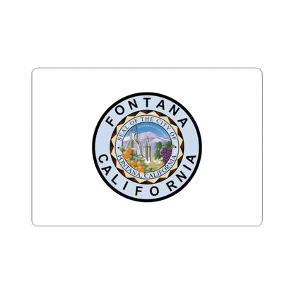 Flag of Fontana California (United States) STICKER Vinyl Kiss-Cut Decal 4 Inch White - The Sticker Space