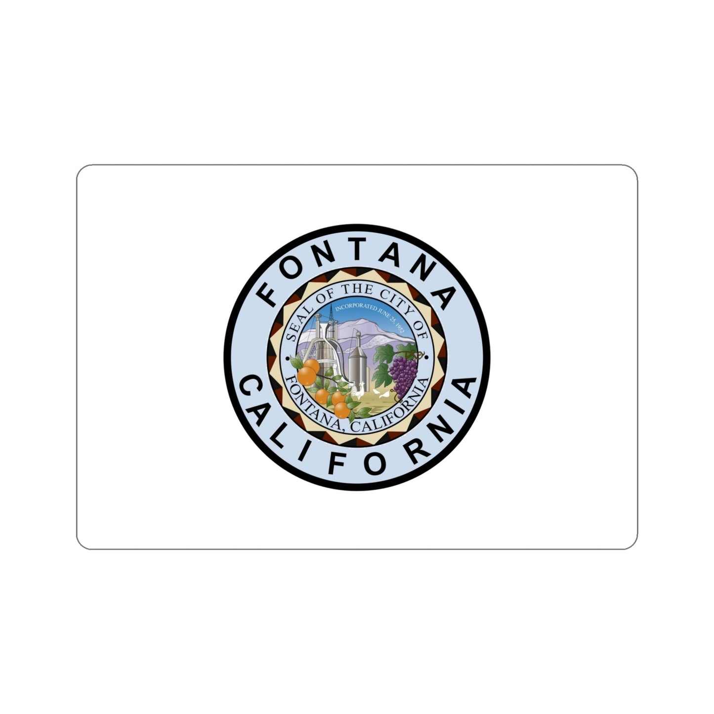 Flag of Fontana California USA STICKER Vinyl Die-Cut Decal-5 Inch-The Sticker Space