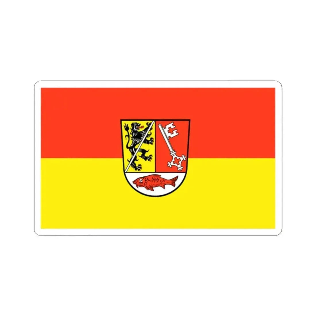 Flag of Forchheim Germany - STICKER Vinyl Kiss-Cut Decal 2 Inch White - The Sticker Space