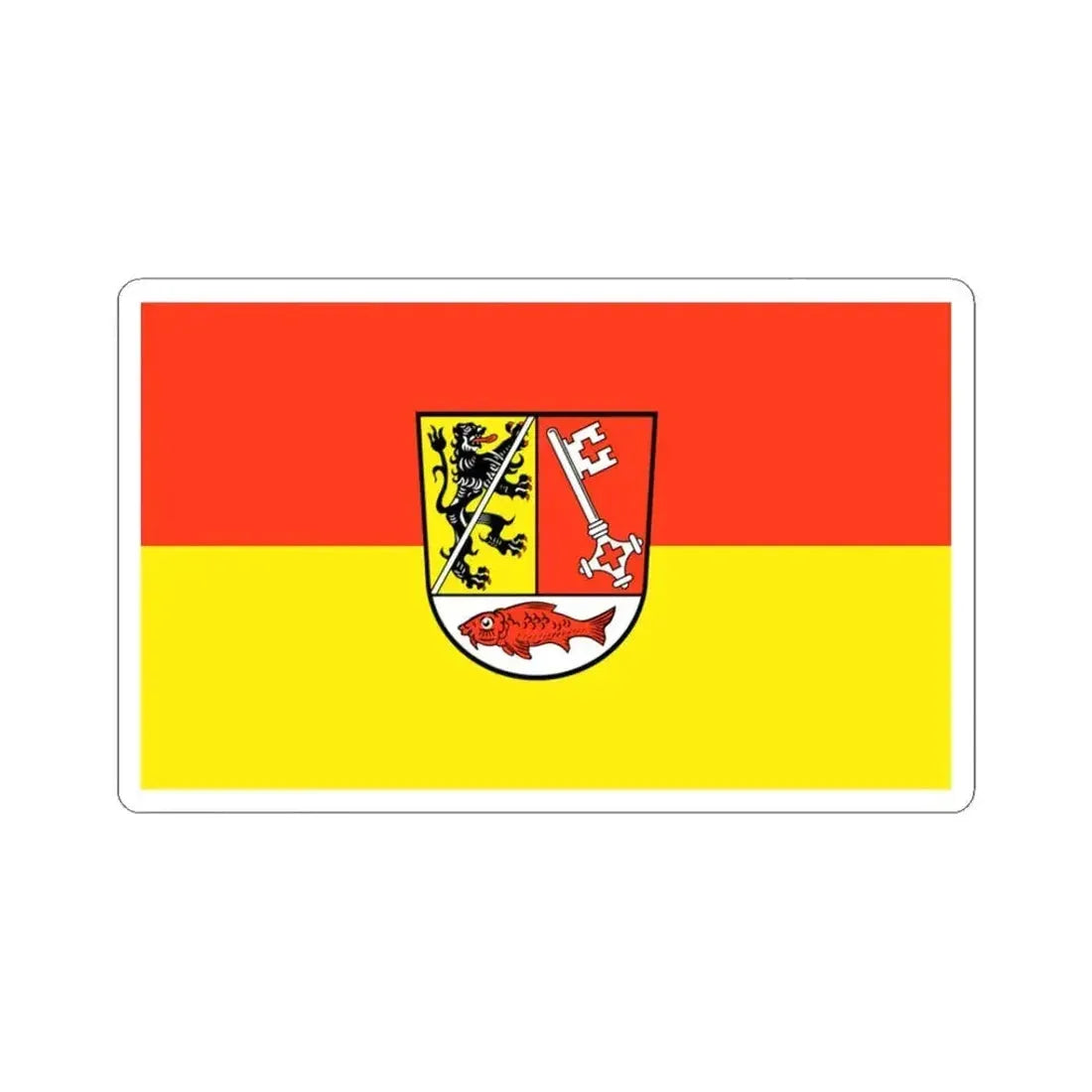 Flag of Forchheim Germany - STICKER Vinyl Kiss-Cut Decal 3 Inch White - The Sticker Space
