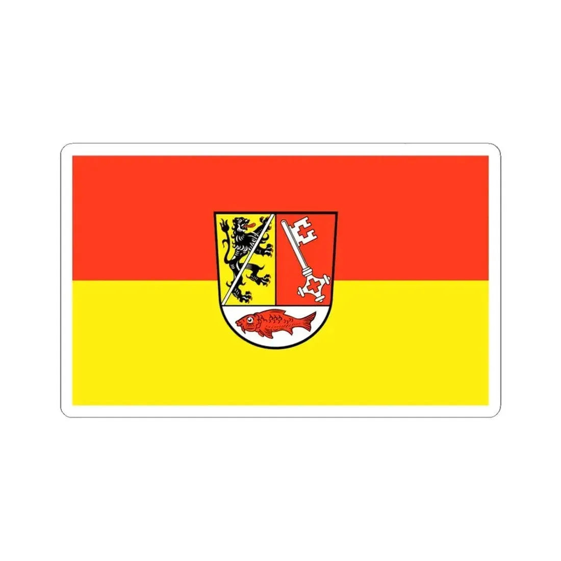 Flag of Forchheim Germany - STICKER Vinyl Kiss-Cut Decal 6 Inch White - The Sticker Space
