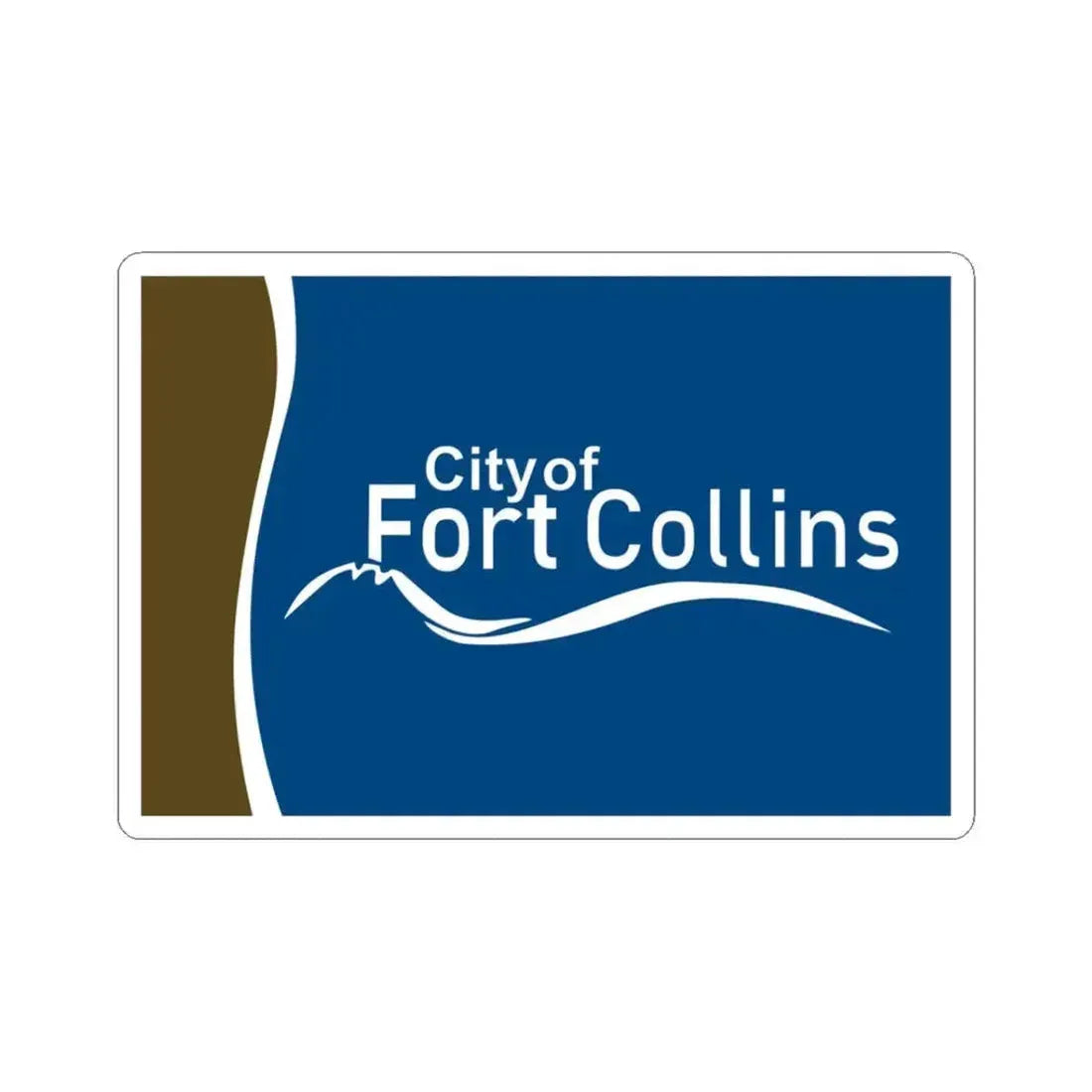 Flag of Fort Collins Colorado (United States) STICKER Vinyl Kiss-Cut Decal 3 Inch White - The Sticker Space