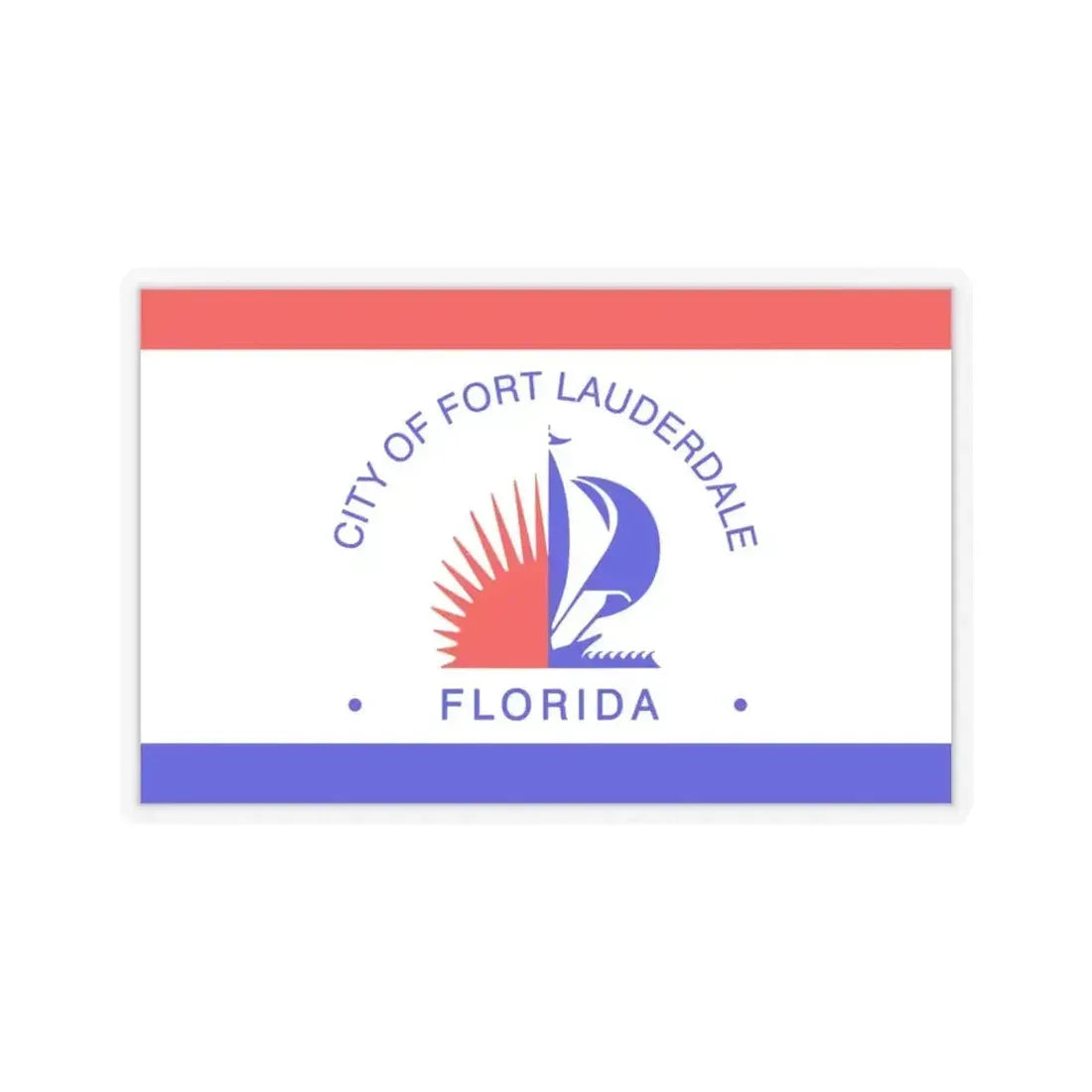 Flag of Fort Lauderdale Florida (United States) STICKER Vinyl Kiss-Cut Decal 3 Inch Transparent - The Sticker Space