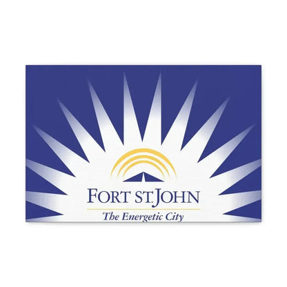 Flag of Fort St John British Columbia Canada - Canvas Wall Art 18″ x 12″ 1.25" - The Sticker Space