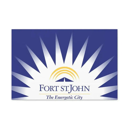 Flag of Fort St John British Columbia Canada - Canvas Wall Art 24″ x 16″ 1.25" - The Sticker Space