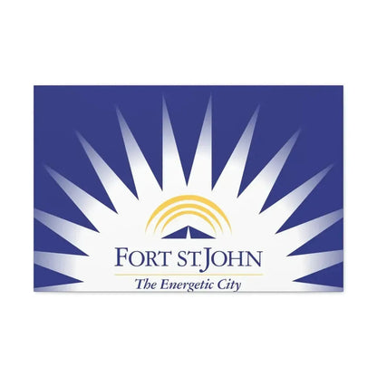 Flag of Fort St John British Columbia Canada - Canvas Wall Art 30" x 20" 1.25" - The Sticker Space