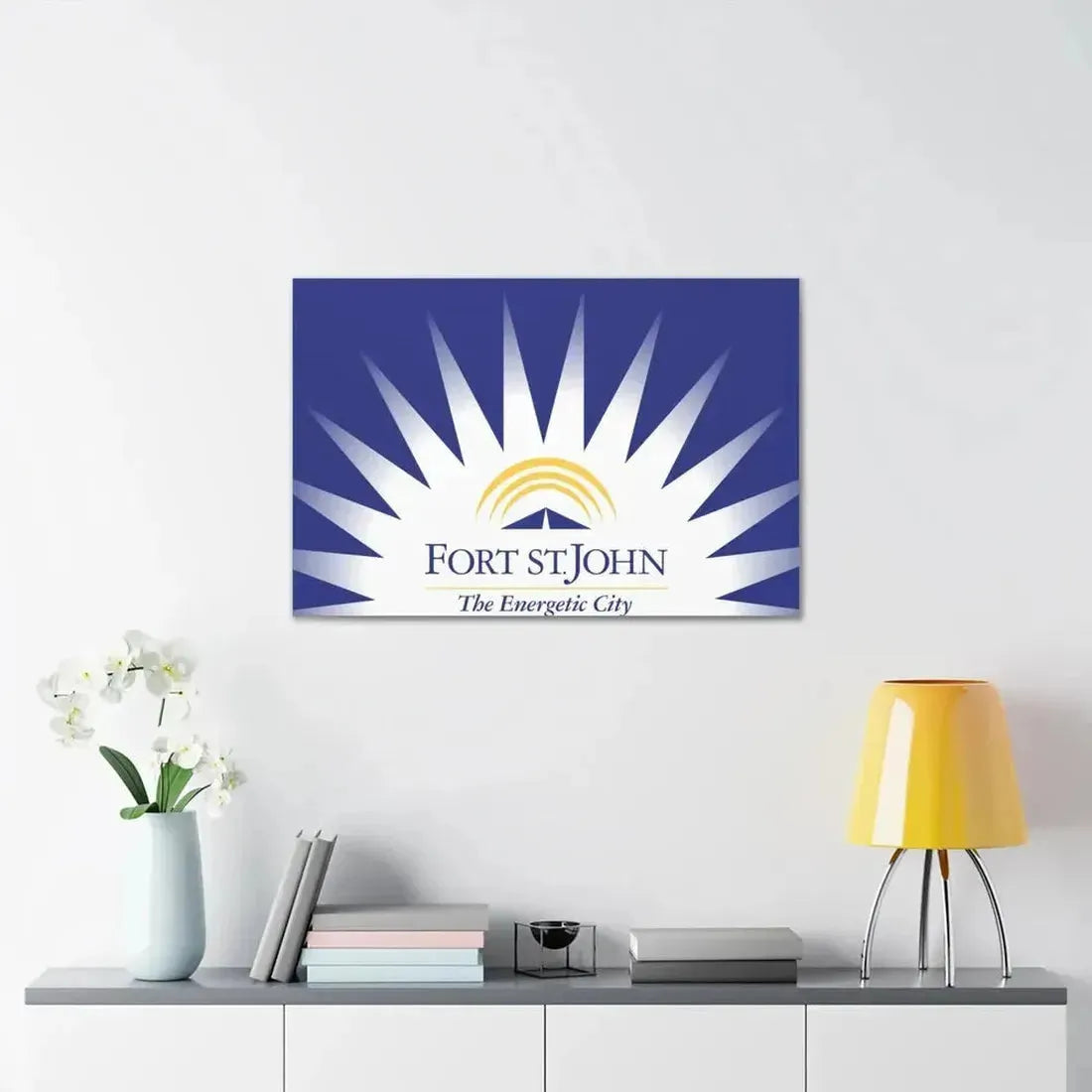 Flag of Fort St John British Columbia Canada - Canvas Wall Art - The Sticker Space