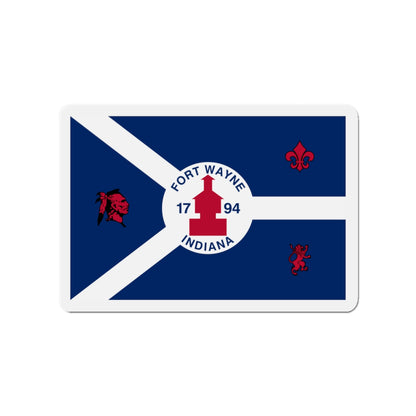 Flag of Fort Wayne Indiana - Die-Cut Magnet-3" x 3"-The Sticker Space