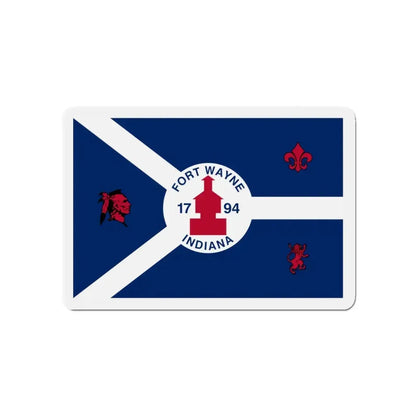 Flag of Fort Wayne Indiana - Refrigerator Magnet 4 Inch - The Sticker Space