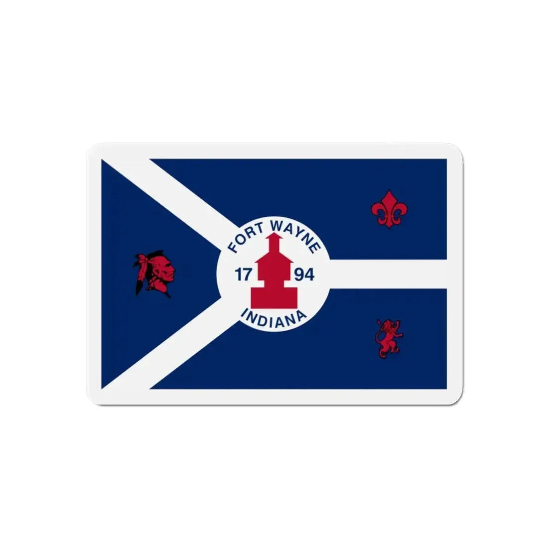 Flag of Fort Wayne Indiana - Refrigerator Magnet 6 Inch - The Sticker Space