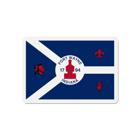 Flag of Fort Wayne Indiana - Refrigerator Magnet 6 Inch - The Sticker Space