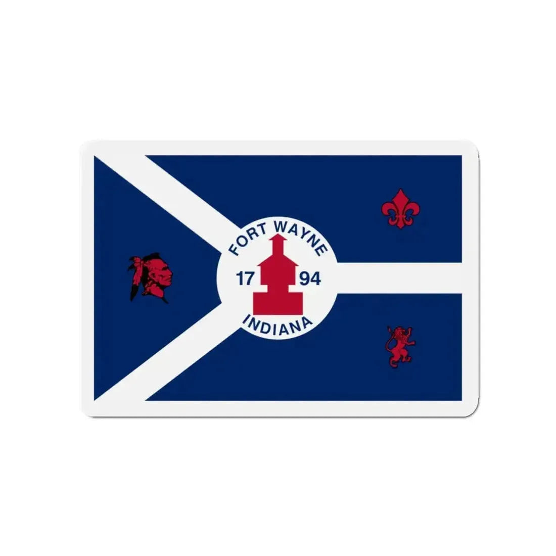 Flag of Fort Wayne Indiana - Refrigerator Magnet - The Sticker Space