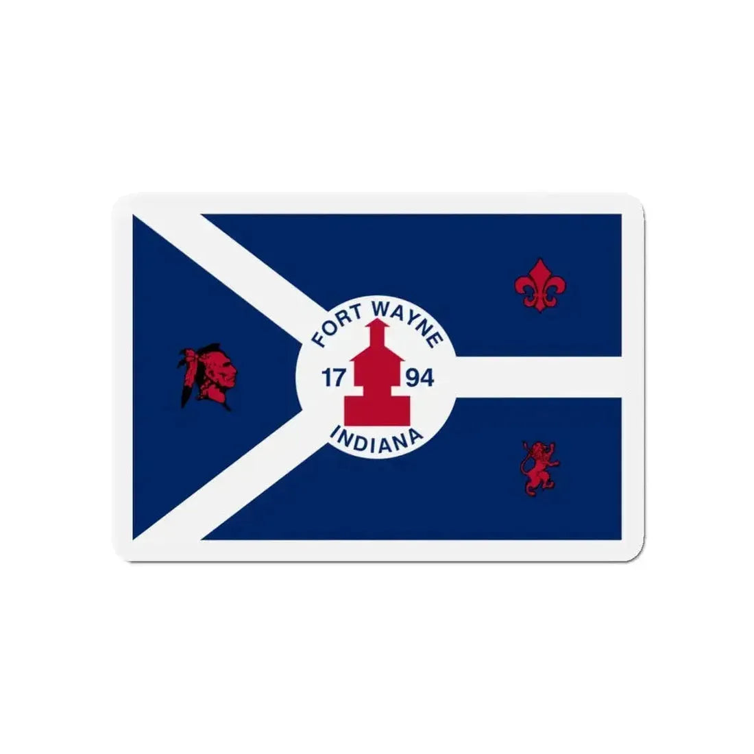 Flag of Fort Wayne Indiana - Refrigerator Magnet - The Sticker Space
