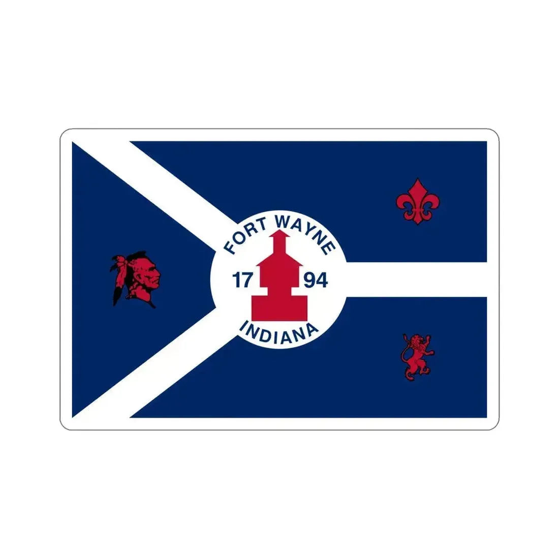 Flag of Fort Wayne Indiana USA STICKER Vinyl Die-Cut Decal 6 Inch - The Sticker Space