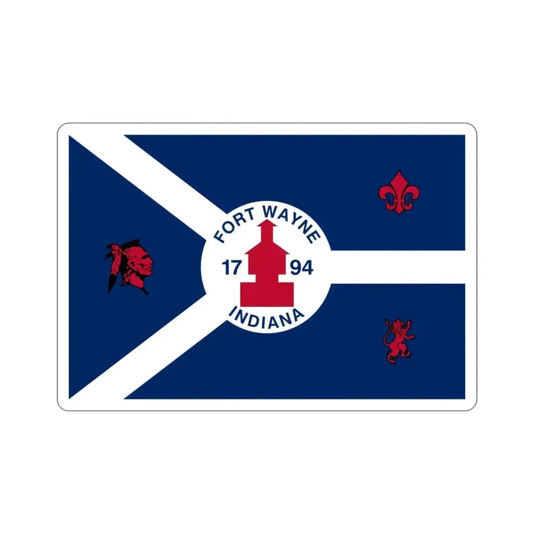 Flag of Fort Wayne Indiana USA STICKER Vinyl Die-Cut Decal - The Sticker Space
